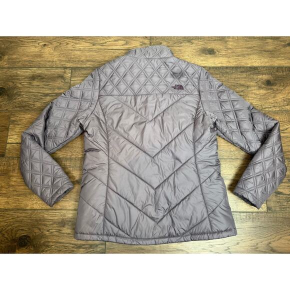 The North Face Womens Large Lilac Chevron Quilt Full Zip Puffer Jacket Sz Large - Picture 5 of 7